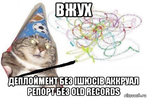 вжух деплоймент без ішюсів аккруал репорт без old records, Мем Вжух