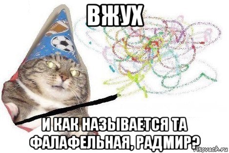 вжух и как называется та фалафельная, радмир?, Мем Вжух