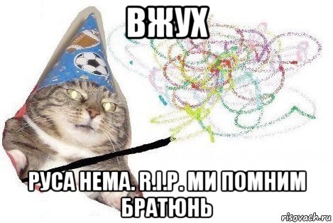 вжух руса нема. r.i.p. ми помним братюнь, Мем Вжух