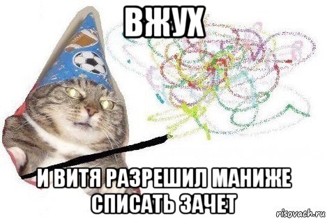 вжух и витя разрешил маниже списать зачет, Мем Вжух