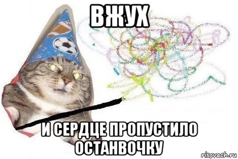 вжух и сердце пропустило останвочку, Мем Вжух