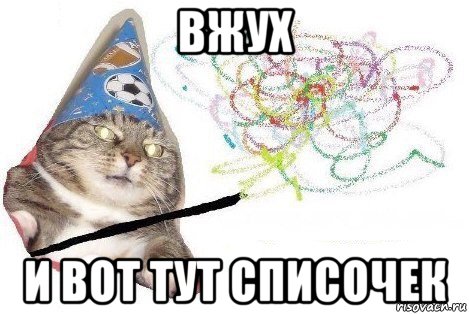 вжух и вот тут списочек, Мем Вжух