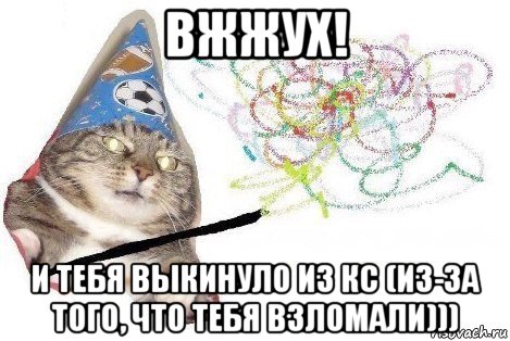 вжжух! и тебя выкинуло из кс (из-за того, что тебя взломали))), Мем Вжух