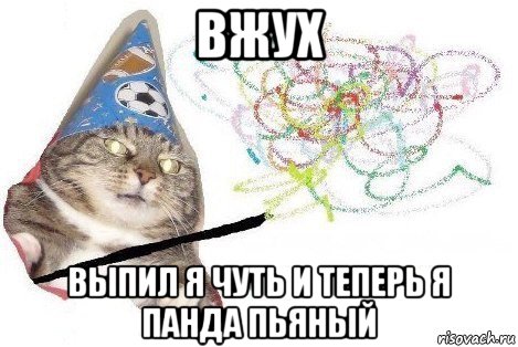 вжух выпил я чуть и теперь я панда пьяный, Мем Вжух