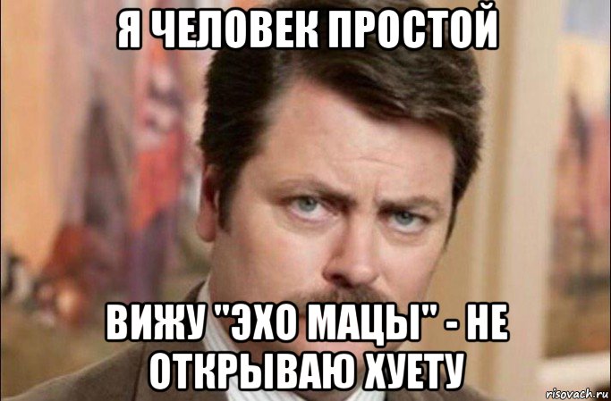 я человек простой вижу "эхо мацы" - не открываю хуету, Мем  Я человек простой