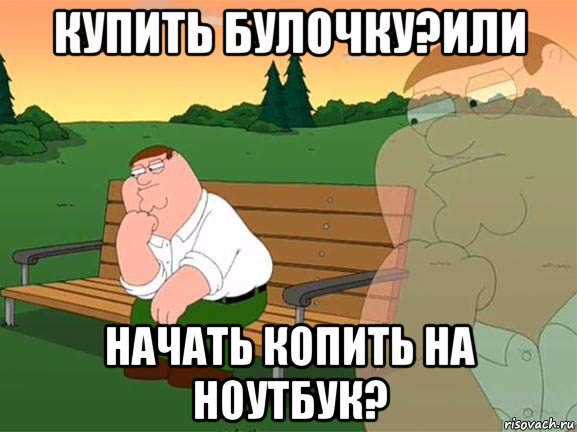 купить булочку?или начать копить на ноутбук?