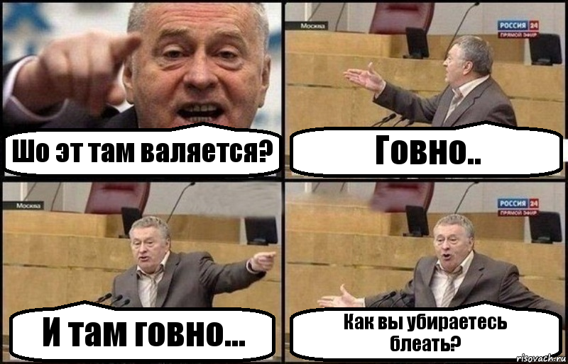 Шо эт там валяется? Говно.. И там говно... Как вы убираетесь
блеать?, Комикс Жириновский