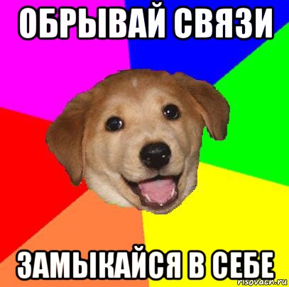 обрывай связи замыкайся в себе, Мем Advice Dog