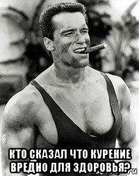  кто сказал что курение вредно для здоровья?, Мем  Арнольд Шварценеггер с сигарой