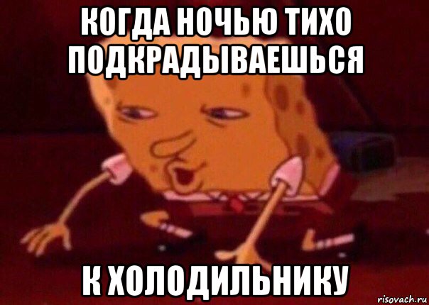 когда ночью тихо подкрадываешься к холодильнику, Мем    Bettingmemes