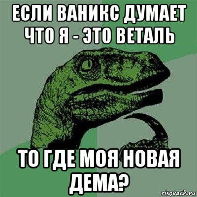 если ваникс думает что я - это веталь то где моя новая дема?, Мем Филосораптор