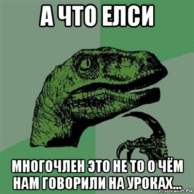 а что елси многочлен это не то о чём нам говорили на уроках..., Мем Филосораптор