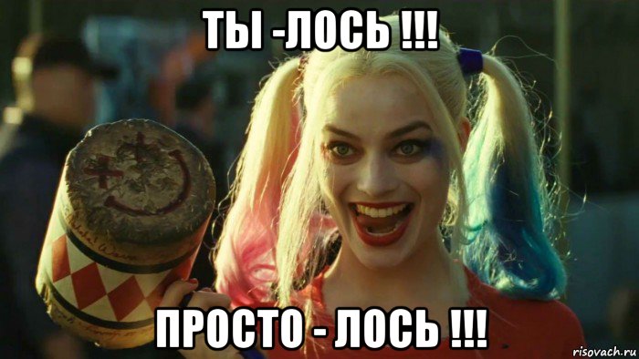 ты -лось !!! просто - лось !!!, Мем    Harley quinn