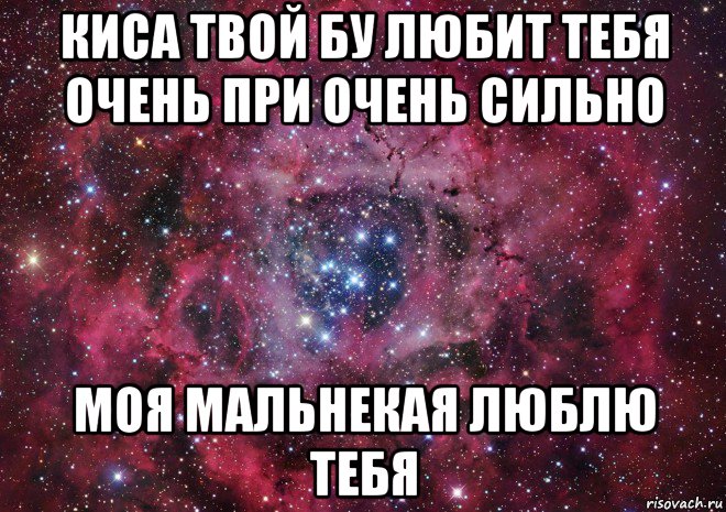 киса твой бу любит тебя очень при очень сильно моя мальнекая люблю тебя