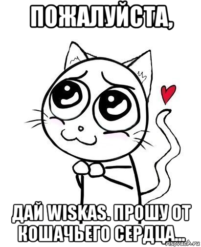 пожалуйста, дай wiskas. прошу от кошачьего сердца..., Мем  Котейка-няша