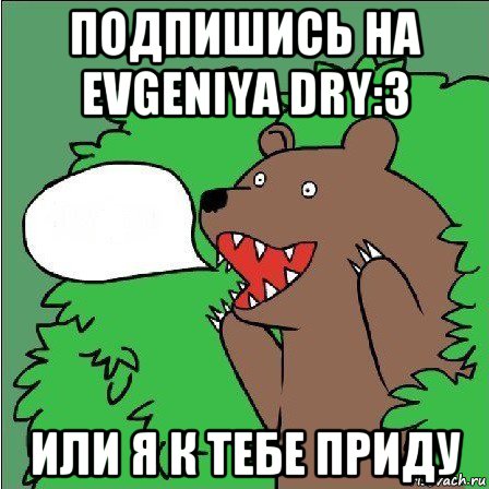 подпишись на evgeniya dry:3 или я к тебе приду, Мем Медведь-шлюха
