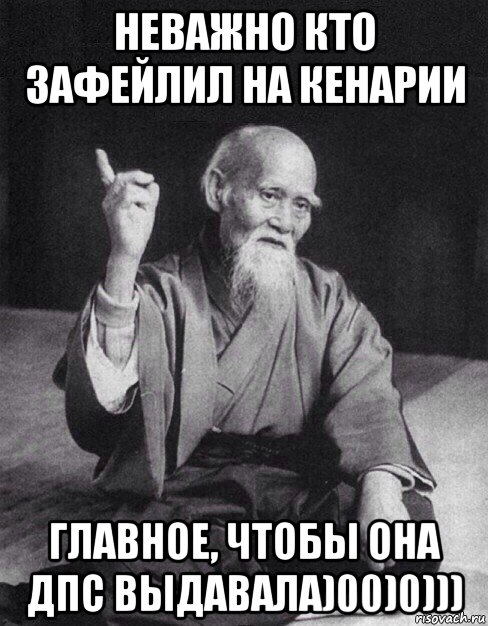 неважно кто зафейлил на кенарии главное, чтобы она дпс выдавала)00)0))), Мем Монах-мудрец (сэнсей)