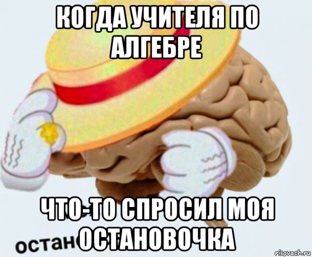 когда учителя по алгебре что-то спросил моя остановочка, Мем   Моя остановочка мозг