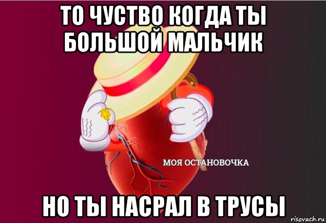 то чуство когда ты большой мальчик но ты насрал в трусы, Мем   Моя остановочка