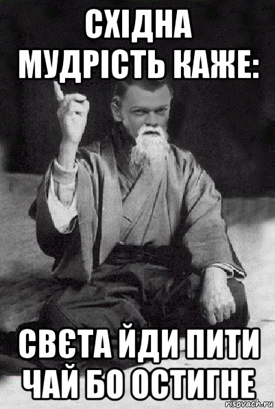 східна мудрість каже: свєта йди пити чай бо остигне, Мем Мудрий Виталька