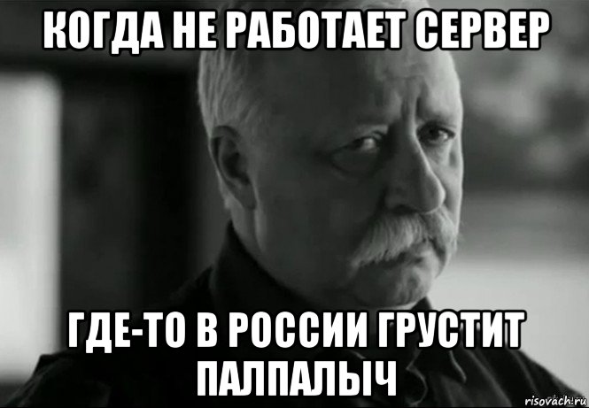 когда не работает сервер где-то в россии грустит палпалыч, Мем Не расстраивай Леонида Аркадьевича