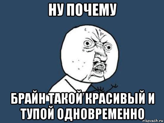 ну почему брайн такой красивый и тупой одновременно, Мем Ну почему