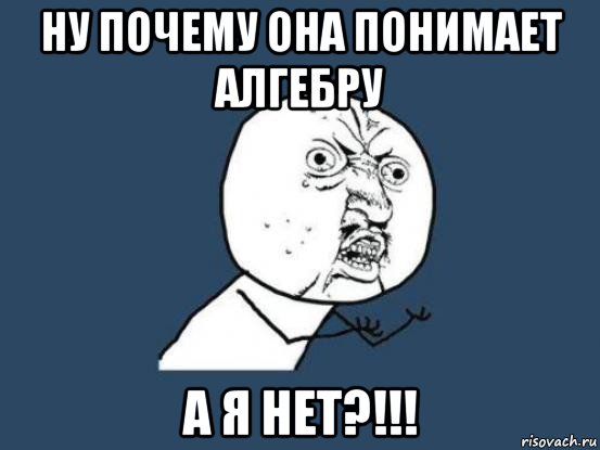 ну почему она понимает алгебру а я нет?!!!, Мем Ну почему