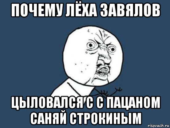 почему лёха завялов цыловался с с пацаном саняй строкиным, Мем Ну почему