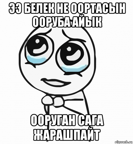 ээ белек не оортасын ооруба айык ооруган сага жарашпайт, Мем  ну пожалуйста (please)