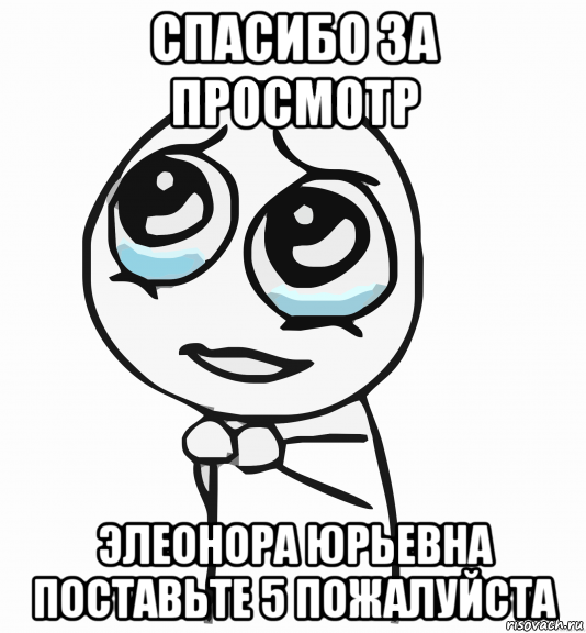 спасибо за просмотр элеонора юрьевна поставьте 5 пожалуйста, Мем  ну пожалуйста (please)