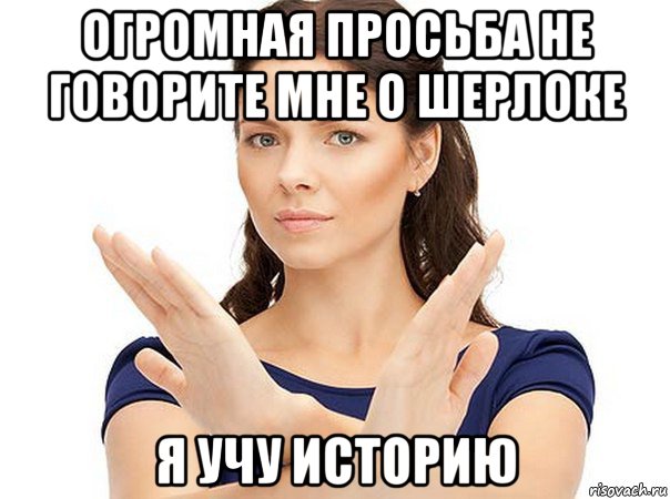 огромная просьба не говорите мне о шерлоке я учу историю, Мем Огромная просьба