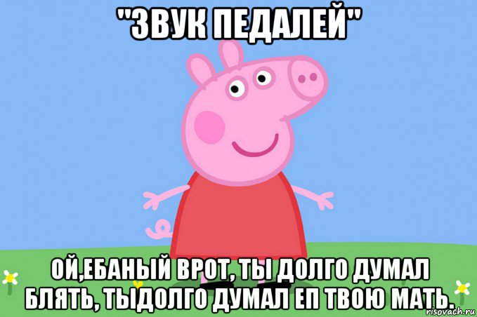 "звук педалей" ой,ебаный врот, ты долго думал блять, тыдолго думал еп твою мать., Мем Пеппа