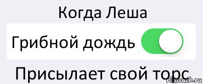 Когда Леша Грибной дождь Присылает свой торс, Комикс Переключатель