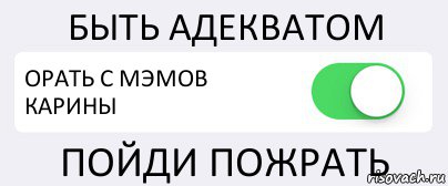 БЫТЬ АДЕКВАТОМ ОРАТЬ С МЭМОВ КАРИНЫ ПОЙДИ ПОЖРАТЬ, Комикс Переключатель