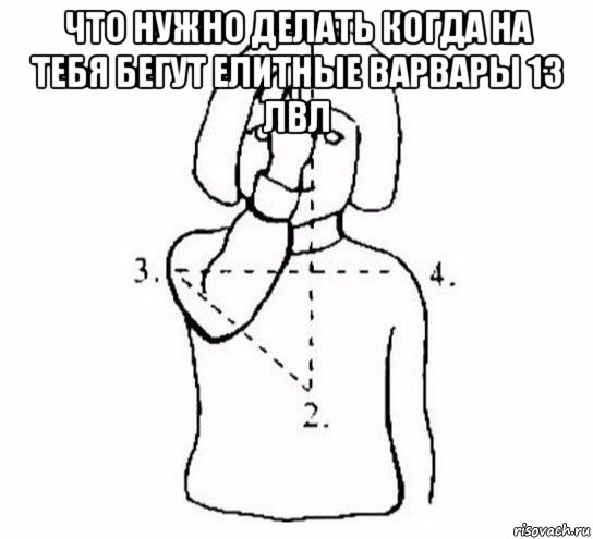 что нужно делать когда на тебя бегут елитные варвары 13 лвл , Мем  Перекреститься