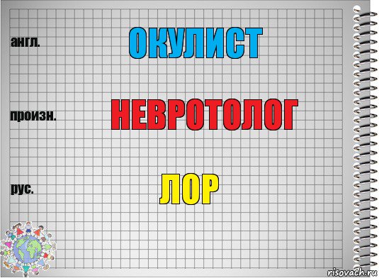 окулист невротолог лор, Комикс  Перевод с английского