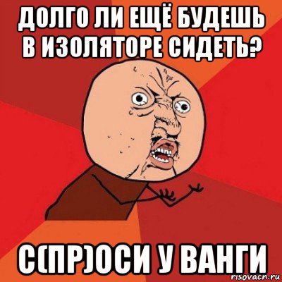 долго ли ещё будешь в изоляторе сидеть? с(пр)оси у ванги