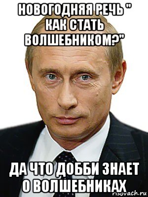 новогодняя речь " как стать волшебником?" да что добби знает о волшебниках, Мем Путин