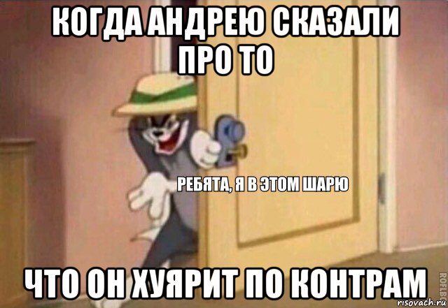 когда андрею сказали про то что он хуярит по контрам, Мем    Ребята я в этом шарю