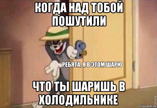 когда над тобой пошутили что ты шаришь в холодильнике, Мем    Ребята я в этом шарю