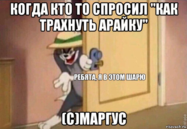 когда кто то спросил "как трахнуть арайку" (с)маргус, Мем    Ребята я в этом шарю