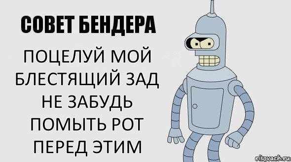 Поцелуй мой блестящий зад
не забудь помыть рот перед этим, Комикс Советы Бендера