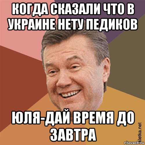 когда сказали что в украине нету педиков юля-дай время до завтра, Мем Типовий Яник