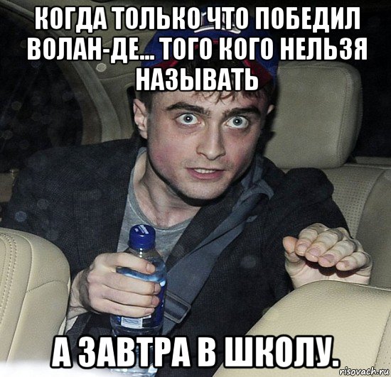 когда только что победил волан-де... того кого нельзя называть а завтра в школу., Мем Упоротый Гарри