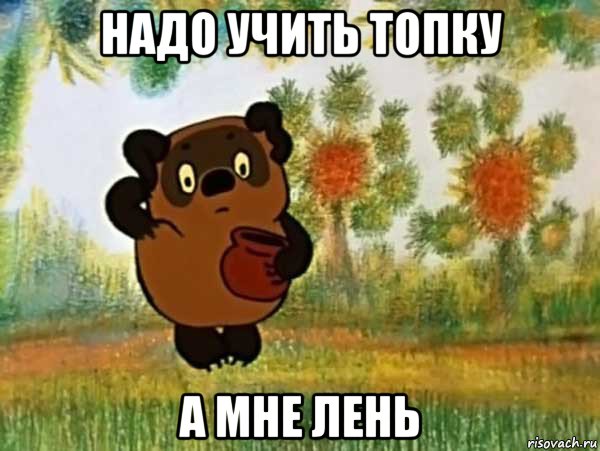 надо учить топку а мне лень