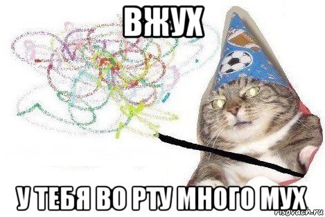 вжух у тебя во рту много мух, Мем Вжух мем