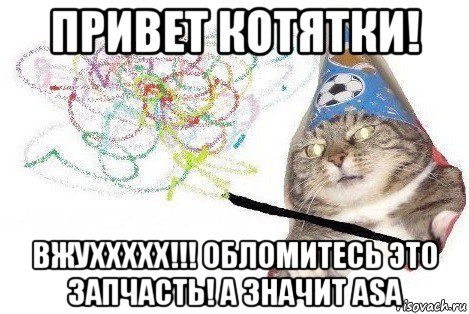 привет котятки! вжуххххх!!! обломитесь это запчасть! а значит asa, Мем Вжух мем