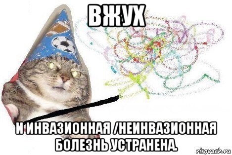 вжух и инвазионная /неинвазионная болезнь устранена., Мем Вжух