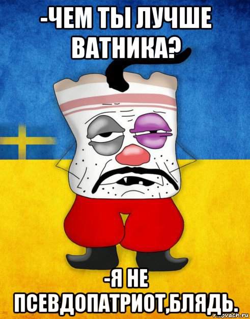 -чем ты лучше ватника? -я не псевдопатриот,блядь., Мем Западенец - Тухлое Сало HD