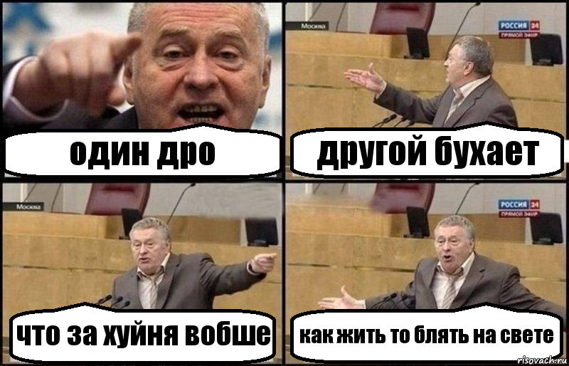 один дро другой бухает что за хуйня вобше как жить то блять на свете, Комикс Жириновский